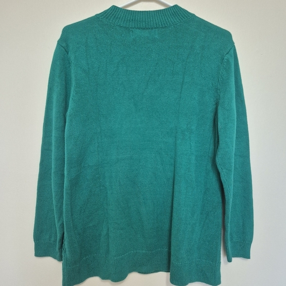 Karen Scott Green Cable Knit Long Sleeve Crew Neck Sweater – Size L - Picture 4 of 4